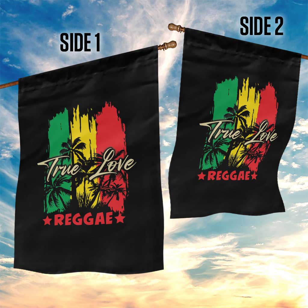 True Love Reggae Garden Flag Jamaican Rasta Music Palm Tree - Wonder Print Shop