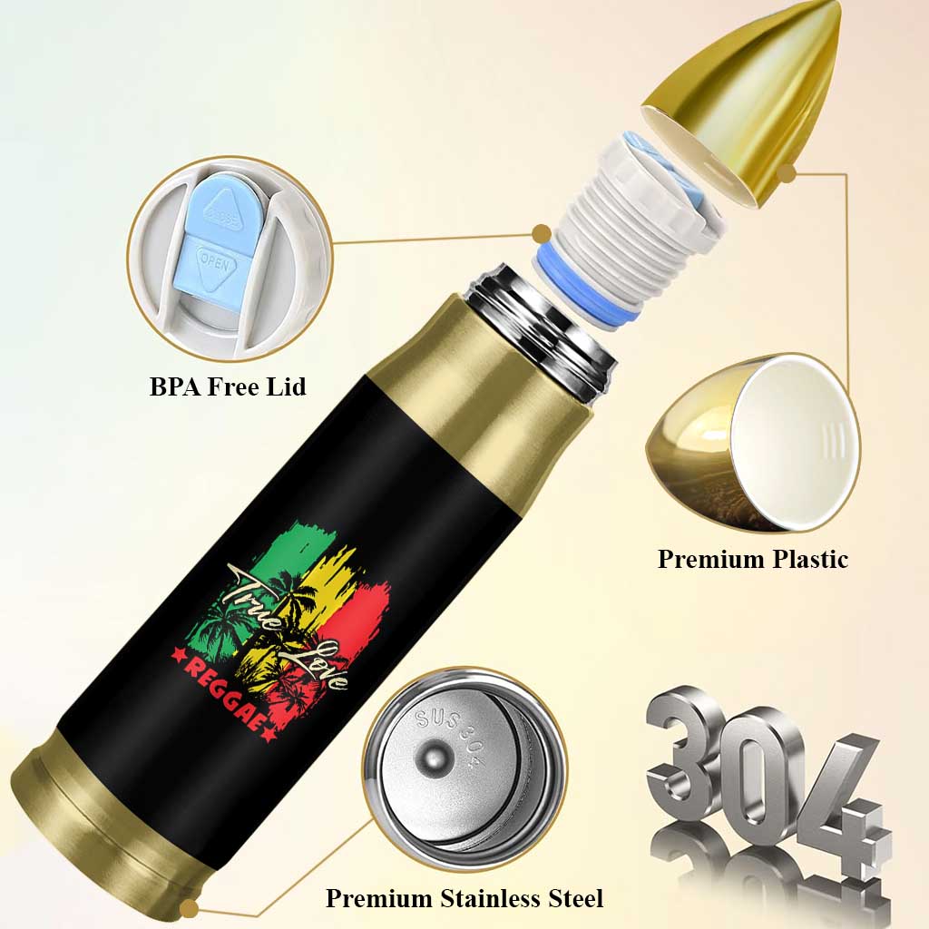 True Love Reggae Bullet Tumbler Jamaican Rasta Music Palm Tree - Wonder Print Shop