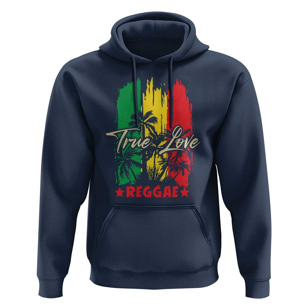 True Love Reggae Hoodie Jamaican Rasta Music Palm Tree - Wonder Print Shop