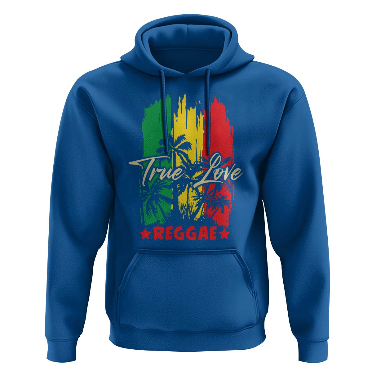 True Love Reggae Hoodie Jamaican Rasta Music Palm Tree - Wonder Print Shop