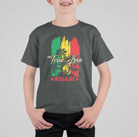 True Love Reggae T Shirt For Kid Jamaican Rasta Music Palm Tree - Wonder Print Shop