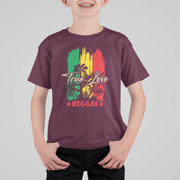 True Love Reggae T Shirt For Kid Jamaican Rasta Music Palm Tree - Wonder Print Shop
