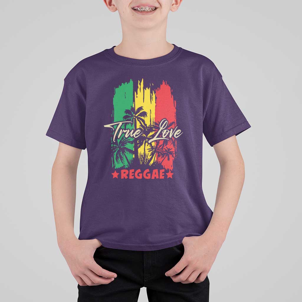 True Love Reggae T Shirt For Kid Jamaican Rasta Music Palm Tree - Wonder Print Shop