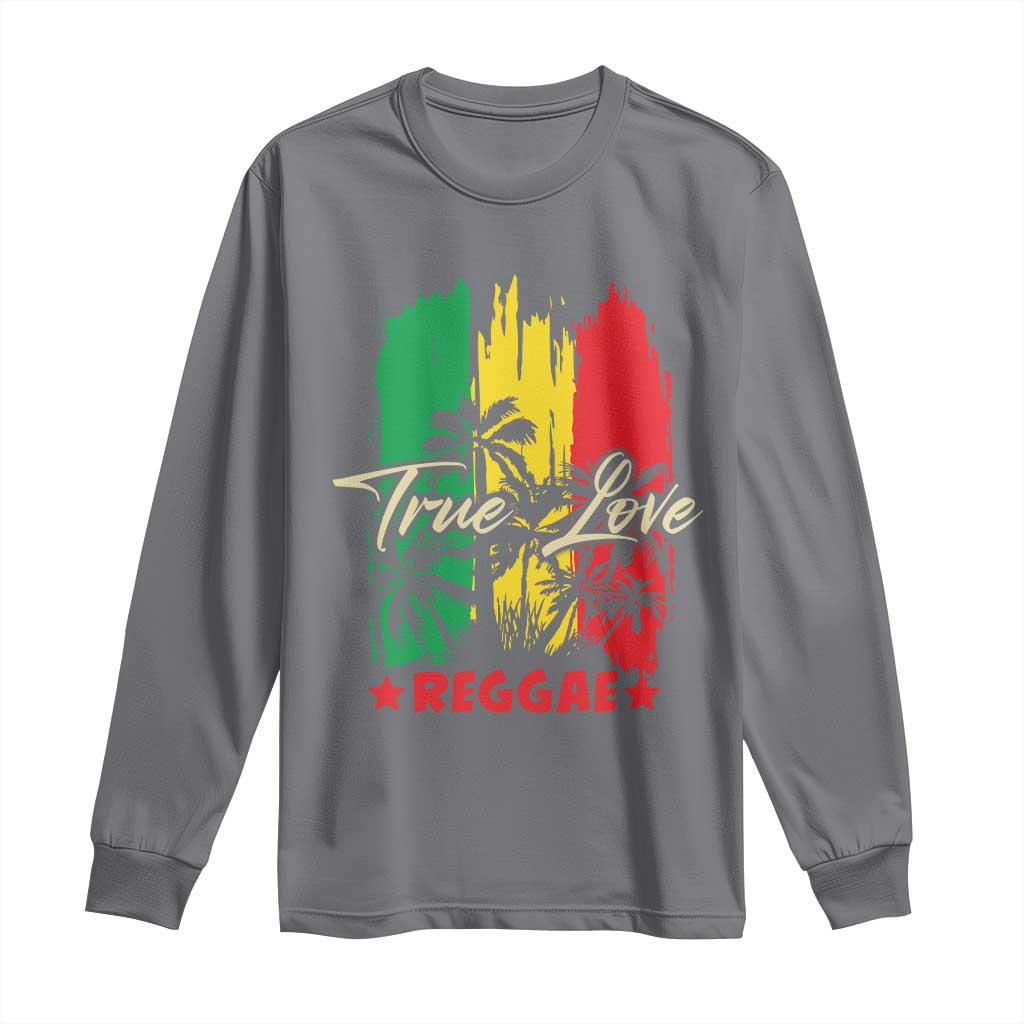 True Love Reggae Long Sleeve Shirt Jamaican Rasta Music Palm Tree - Wonder Print Shop