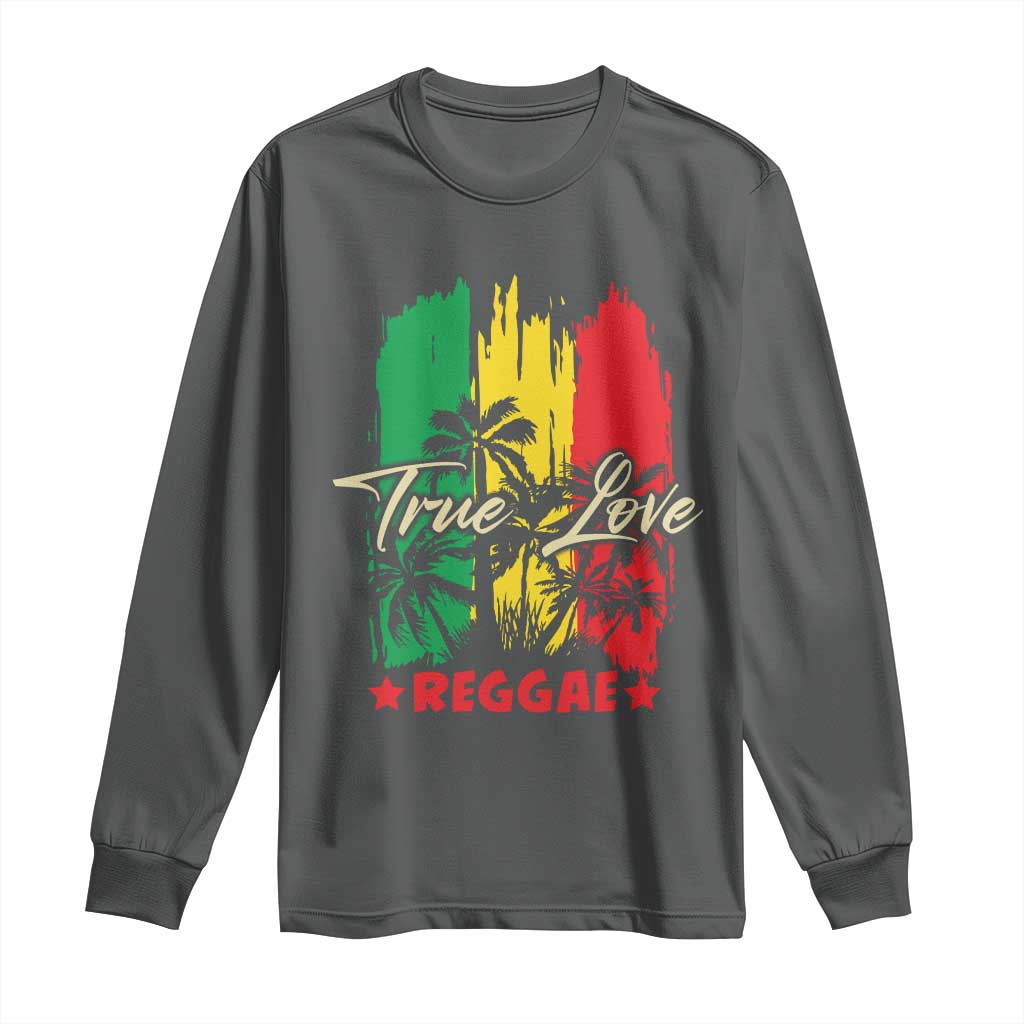 True Love Reggae Long Sleeve Shirt Jamaican Rasta Music Palm Tree - Wonder Print Shop