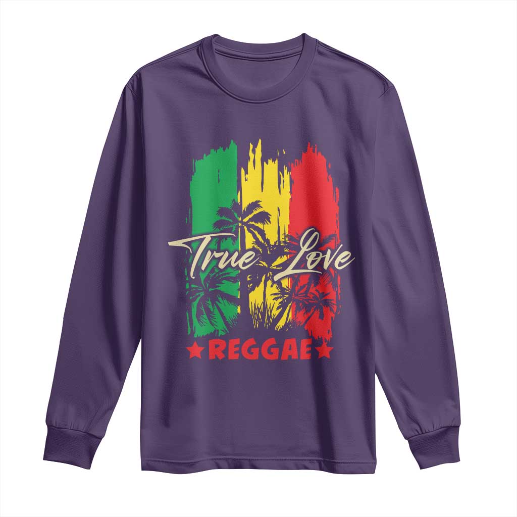 True Love Reggae Long Sleeve Shirt Jamaican Rasta Music Palm Tree - Wonder Print Shop