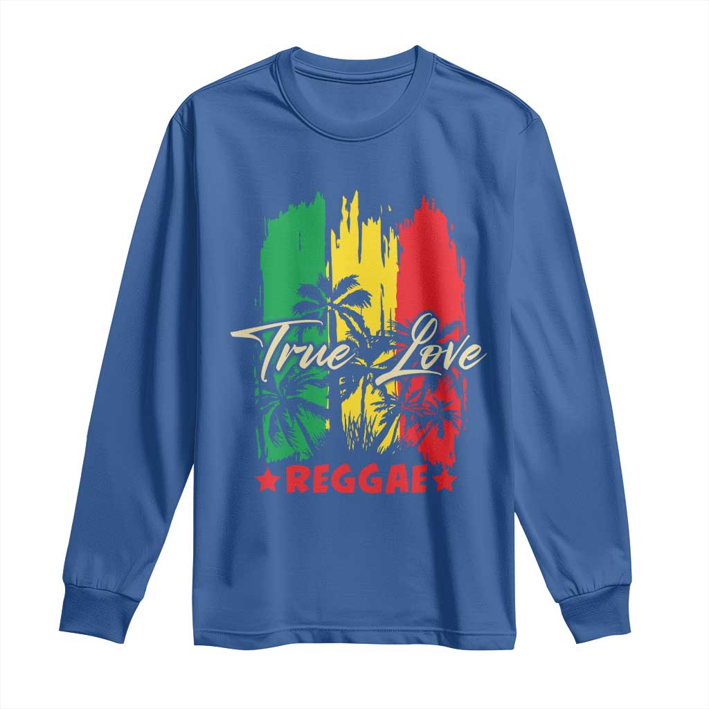 True Love Reggae Long Sleeve Shirt Jamaican Rasta Music Palm Tree - Wonder Print Shop