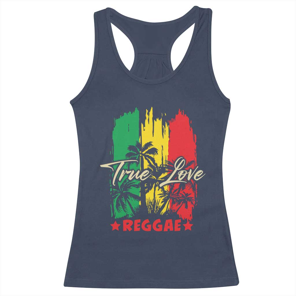 True Love Reggae Racerback Tank Top Jamaican Rasta Music Palm Tree - Wonder Print Shop