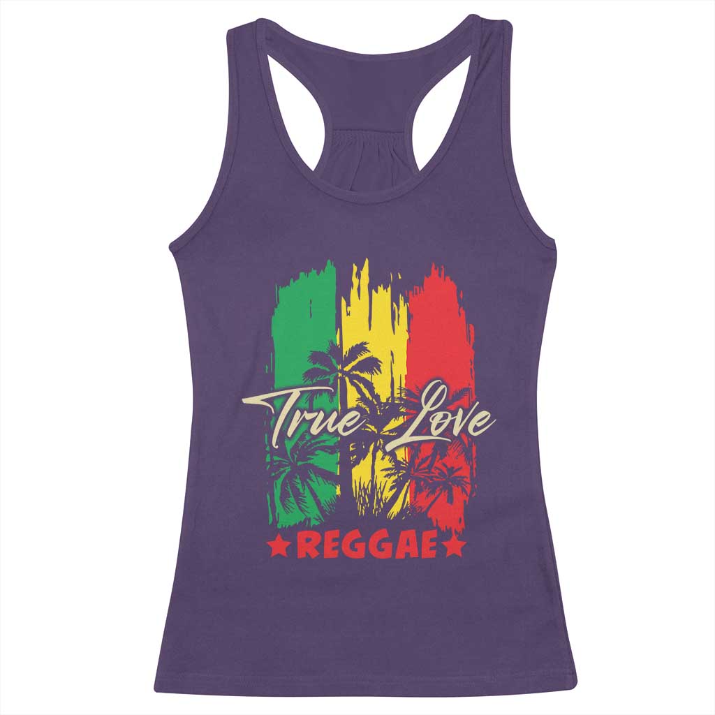 True Love Reggae Racerback Tank Top Jamaican Rasta Music Palm Tree - Wonder Print Shop
