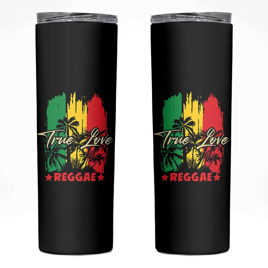 True Love Reggae Skinny Tumbler Jamaican Rasta Music Palm Tree - Wonder Print Shop