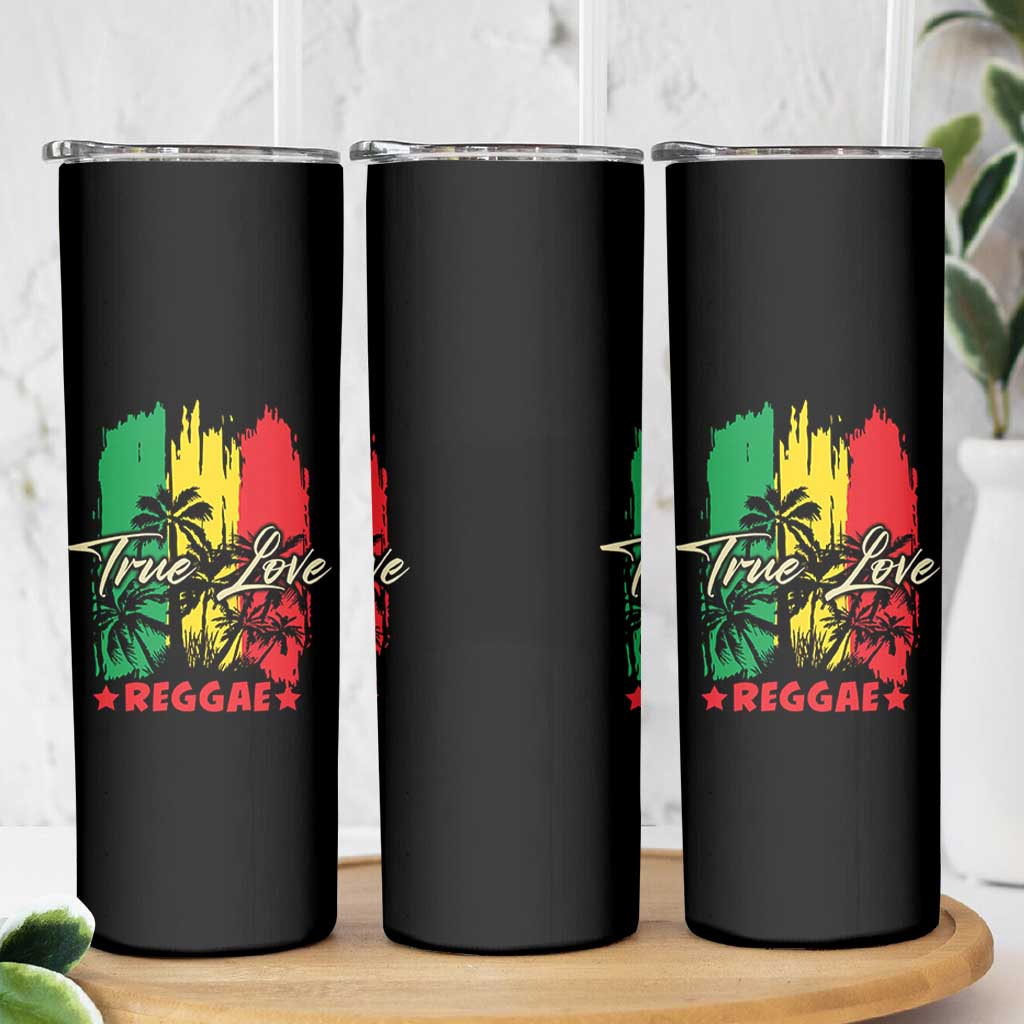 True Love Reggae Skinny Tumbler Jamaican Rasta Music Palm Tree - Wonder Print Shop