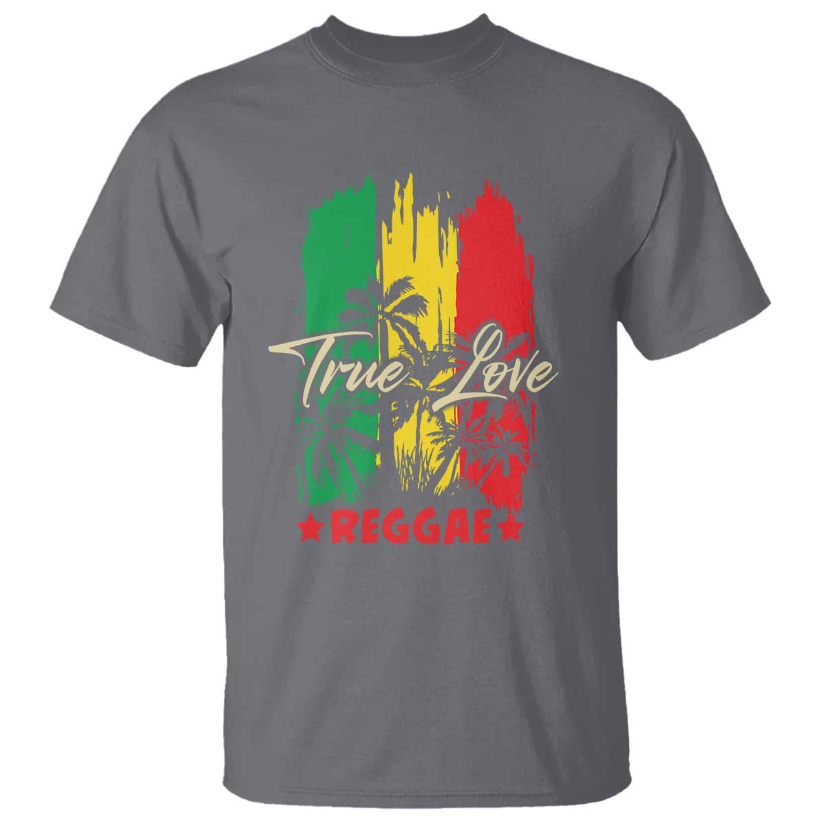 True Love Reggae T Shirt Jamaican Rasta Music Palm Tree - Wonder Print Shop