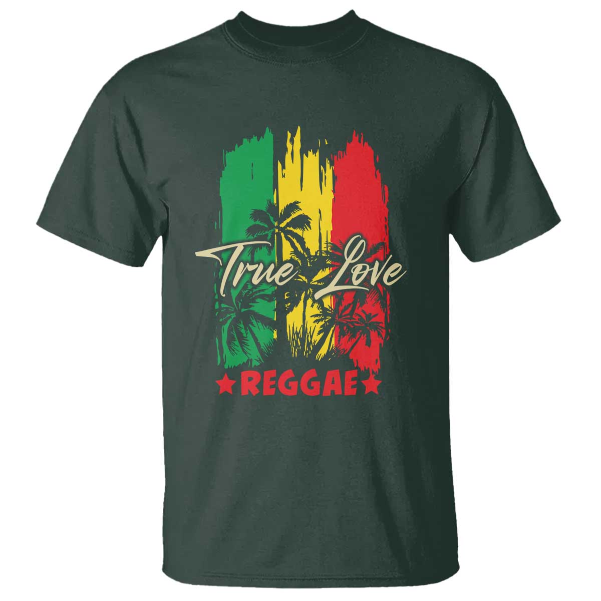 True Love Reggae T Shirt Jamaican Rasta Music Palm Tree - Wonder Print Shop