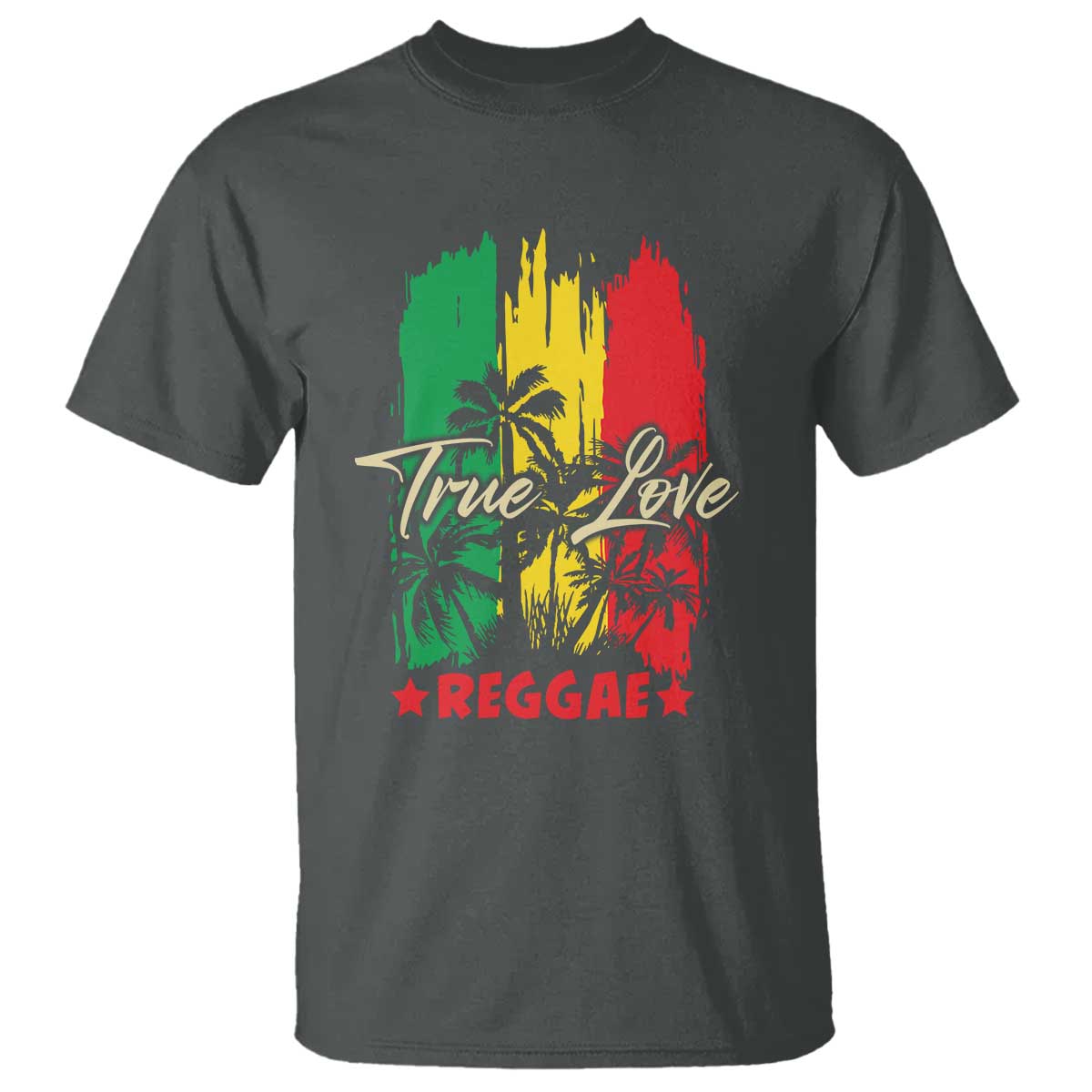 True Love Reggae T Shirt Jamaican Rasta Music Palm Tree - Wonder Print Shop