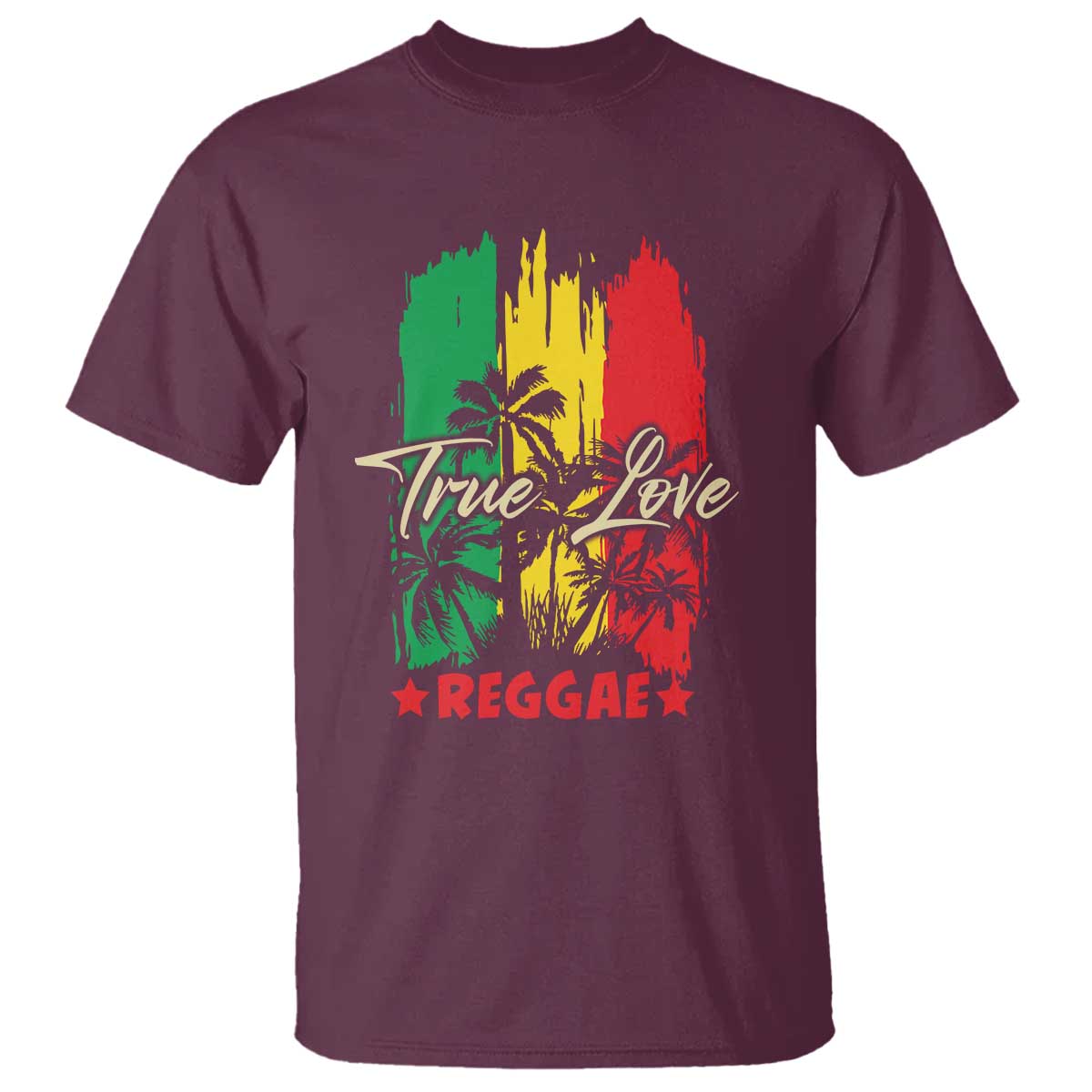 True Love Reggae T Shirt Jamaican Rasta Music Palm Tree - Wonder Print Shop
