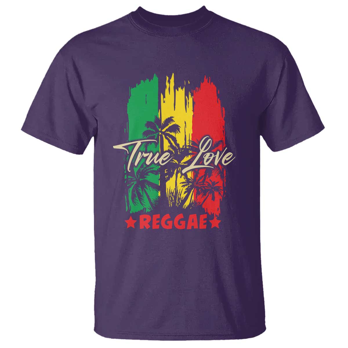 True Love Reggae T Shirt Jamaican Rasta Music Palm Tree - Wonder Print Shop