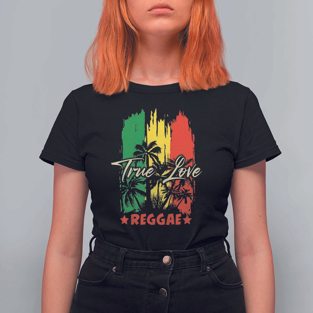 True Love Reggae T Shirt For Women Jamaican Rasta Music Palm Tree - Wonder Print Shop