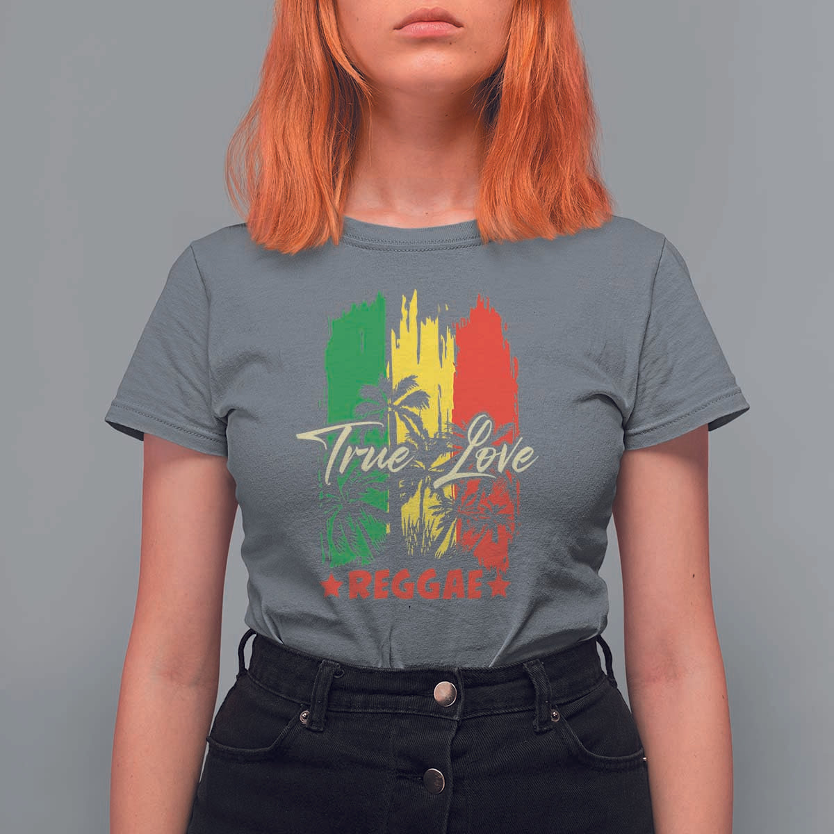True Love Reggae T Shirt For Women Jamaican Rasta Music Palm Tree - Wonder Print Shop