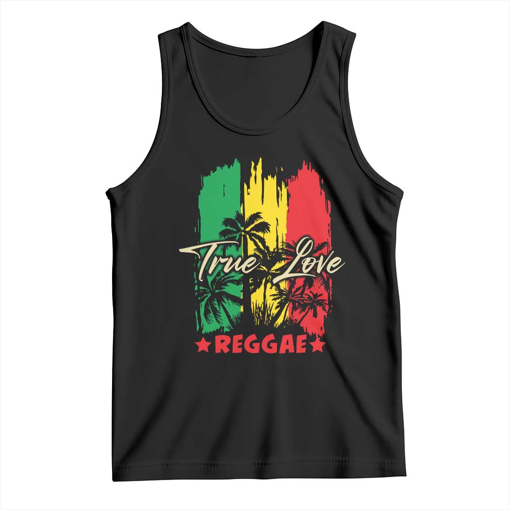 True Love Reggae Tank Top Jamaican Rasta Music Palm Tree - Wonder Print Shop