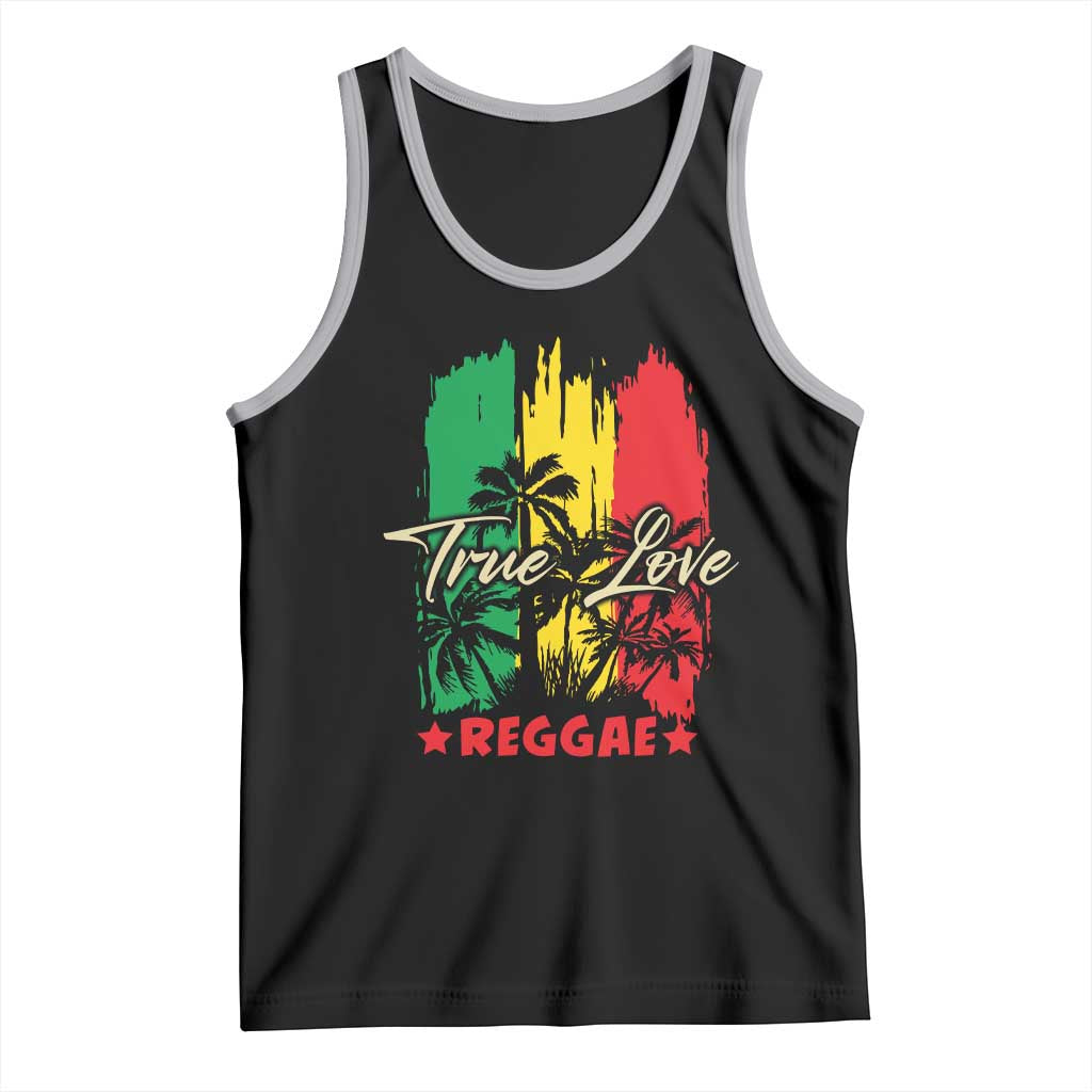 True Love Reggae Tank Top Jamaican Rasta Music Palm Tree - Wonder Print Shop