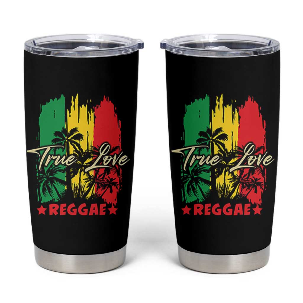 True Love Reggae Tumbler Cup Jamaican Rasta Music Palm Tree - Wonder Print Shop