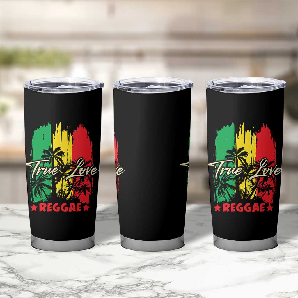 True Love Reggae Tumbler Cup Jamaican Rasta Music Palm Tree - Wonder Print Shop