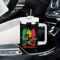 True Love Reggae Tumbler With Handle Jamaican Rasta Music Palm Tree - Wonder Print Shop