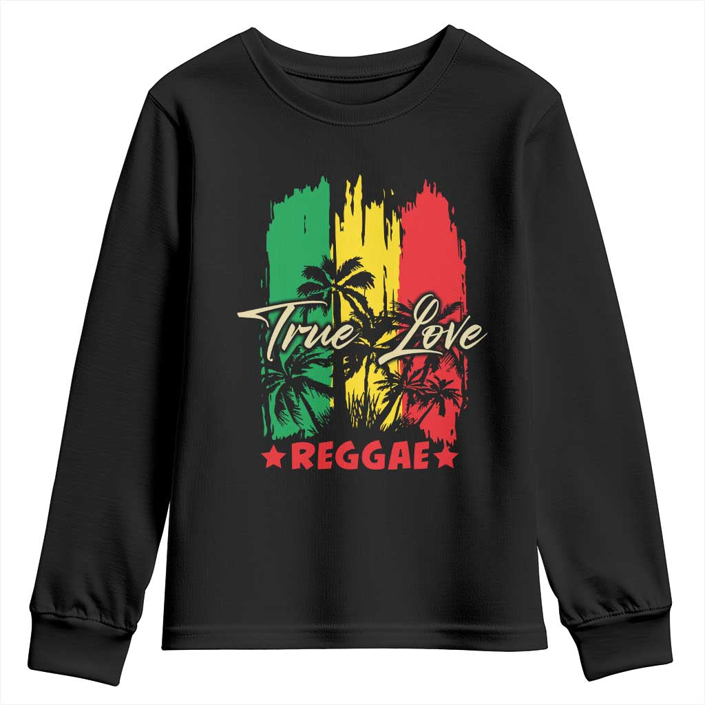 True Love Reggae Youth Sweatshirt Jamaican Rasta Music Palm Tree - Wonder Print Shop