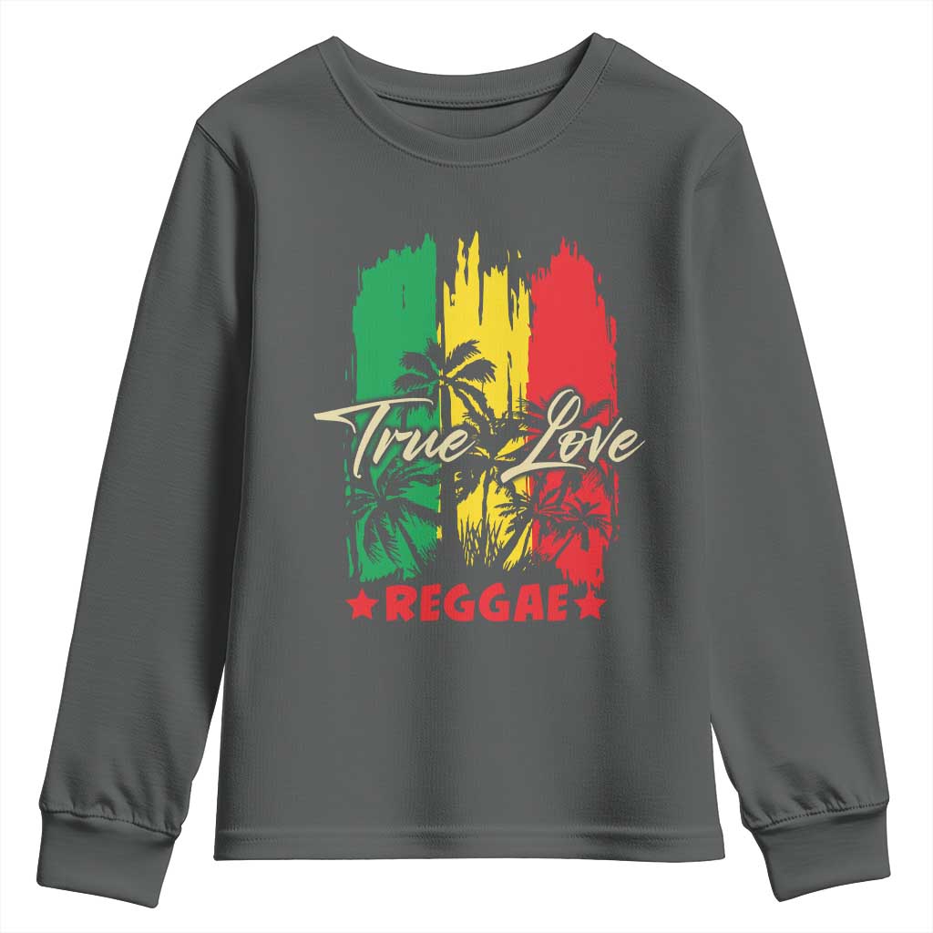 True Love Reggae Youth Sweatshirt Jamaican Rasta Music Palm Tree - Wonder Print Shop