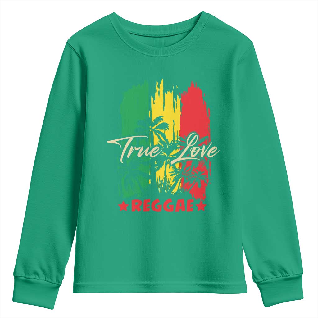 True Love Reggae Youth Sweatshirt Jamaican Rasta Music Palm Tree - Wonder Print Shop