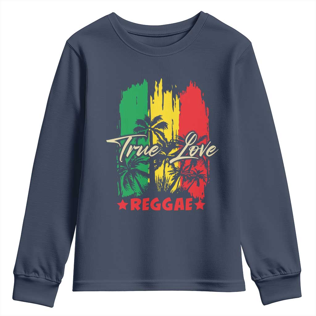 True Love Reggae Youth Sweatshirt Jamaican Rasta Music Palm Tree - Wonder Print Shop