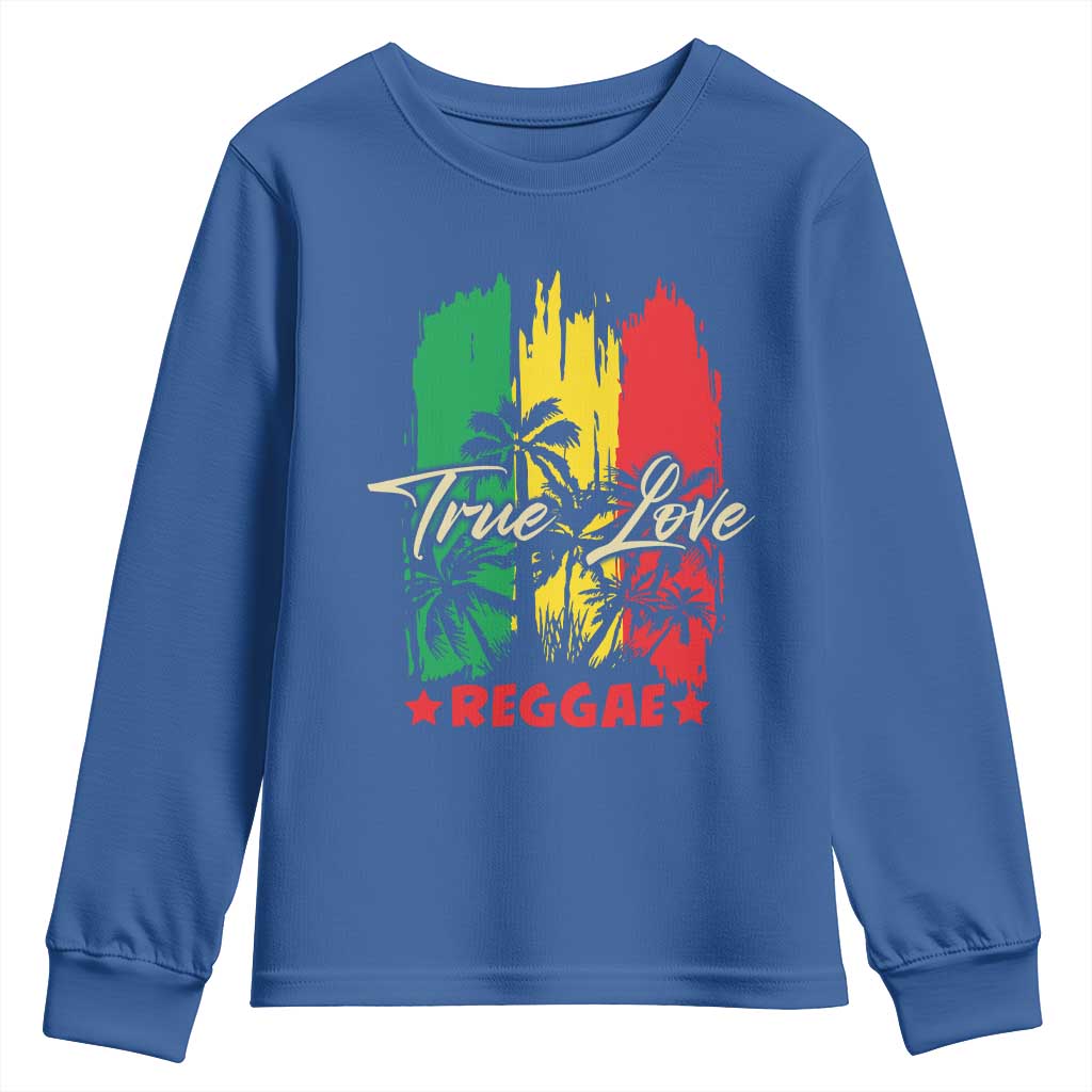True Love Reggae Youth Sweatshirt Jamaican Rasta Music Palm Tree - Wonder Print Shop