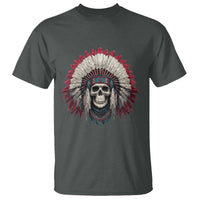 Native American Indian Chief Skull Headdress T Shirt - Wonder Print Shop