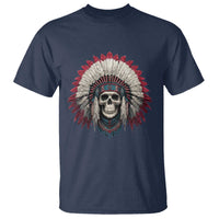 Native American Indian Chief Skull Headdress T Shirt - Wonder Print Shop