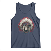 Native American Indian Chief Skull Headdress Tank Top - Wonder Print Shop
