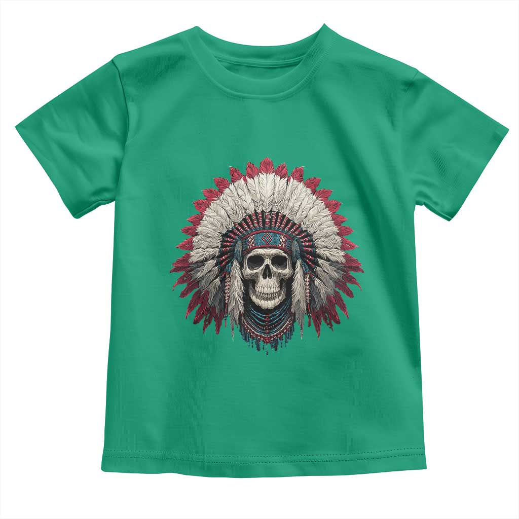 Native American Indian Chief Skull Headdress Toddler T Shirt - Wonder Print Shop
