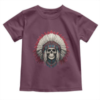 Native American Indian Chief Skull Headdress Toddler T Shirt - Wonder Print Shop