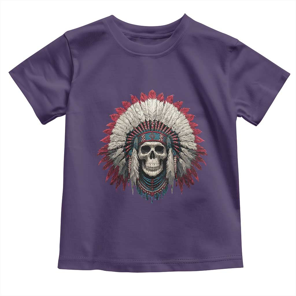 Native American Indian Chief Skull Headdress Toddler T Shirt - Wonder Print Shop
