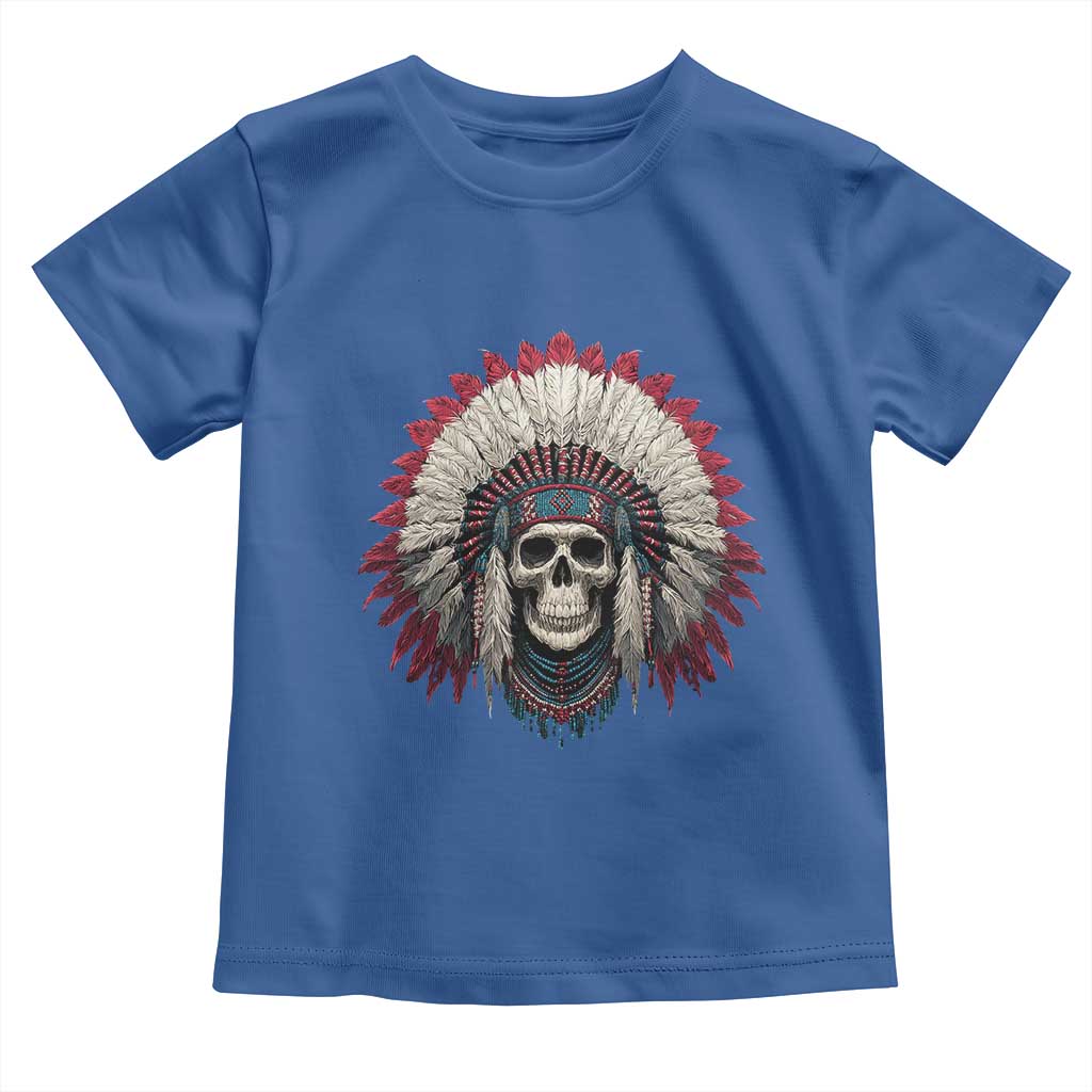 Native American Indian Chief Skull Headdress Toddler T Shirt - Wonder Print Shop