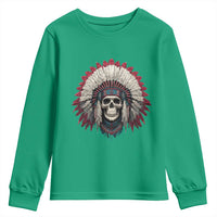 Native American Indian Chief Skull Headdress Youth Sweatshirt - Wonder Print Shop