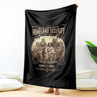 Homeland Security Fighting Terrorism Since 1492 Throw Blanket Native American History - Wonder Print Shop