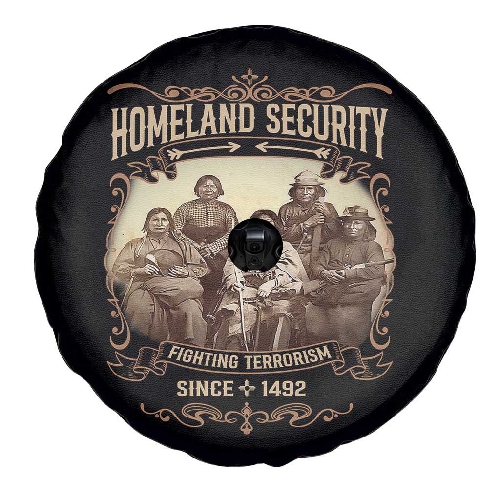 Homeland Security Fighting Terrorism Since 1492 Spare Tire Cover Native American History - Wonder Print Shop
