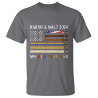 Harris Walz 2024 T Shirt We Rise Together Vintage American Flag - Wonder Print Shop