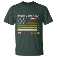 Harris Walz 2024 T Shirt We Rise Together Vintage American Flag - Wonder Print Shop