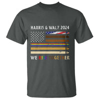 Harris Walz 2024 T Shirt We Rise Together Vintage American Flag - Wonder Print Shop