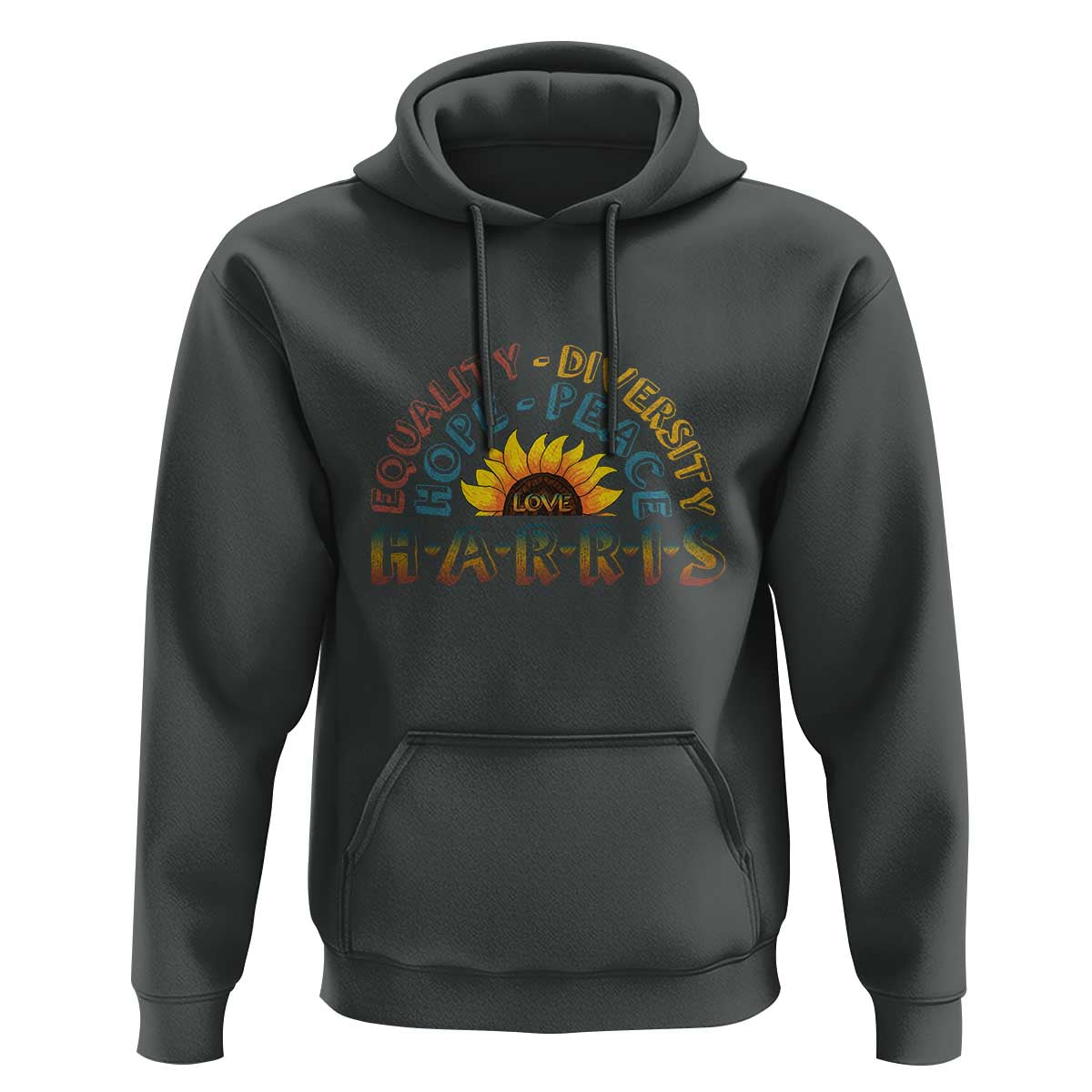 Harris Supporter Hoodie Peace Love Equality Hope Diversity Sunflower - Wonder Print Shop