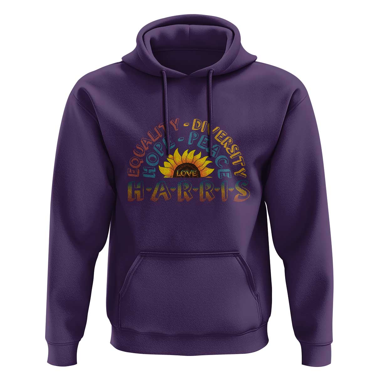 Harris Supporter Hoodie Peace Love Equality Hope Diversity Sunflower - Wonder Print Shop