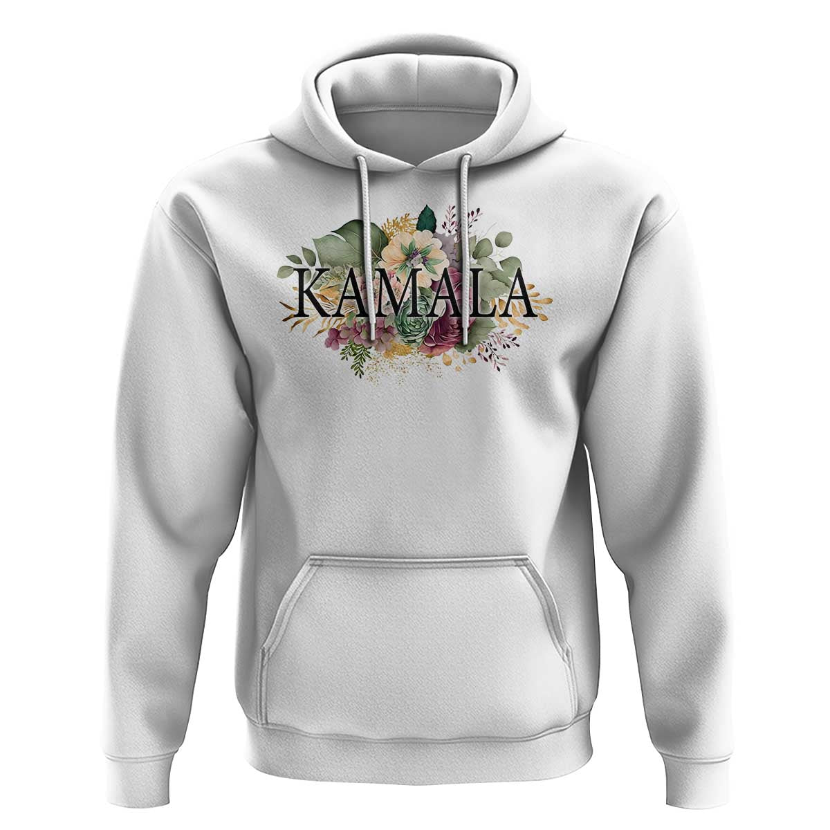 Harris 2024 Hoodie Vintage Flowers Feminine First Female President - Wonder Print Shop