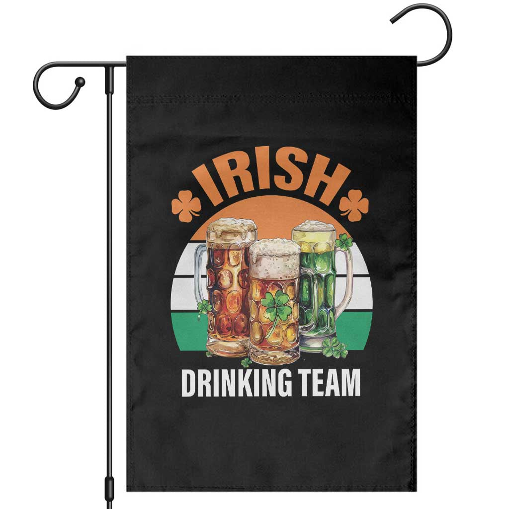 Funny Irish Drinking Team Garden Flag St Patricks Day Vintage Beer Ireland Flag Clover
