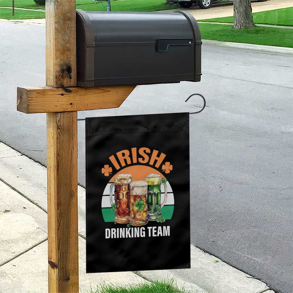 Funny Irish Drinking Team Garden Flag St Patricks Day Vintage Beer Ireland Flag Clover